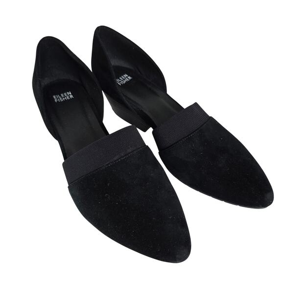 Eileen Fisher Hilly D‘Orsay Shoes Women's 11 Black Suede Career Minimalist Lagom - Picture 1 of 11